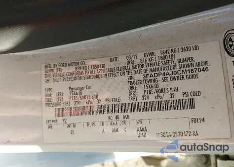 2012 Ford Fiesta S from USA, damaged, VIN 3FADP4AJ9CM187046